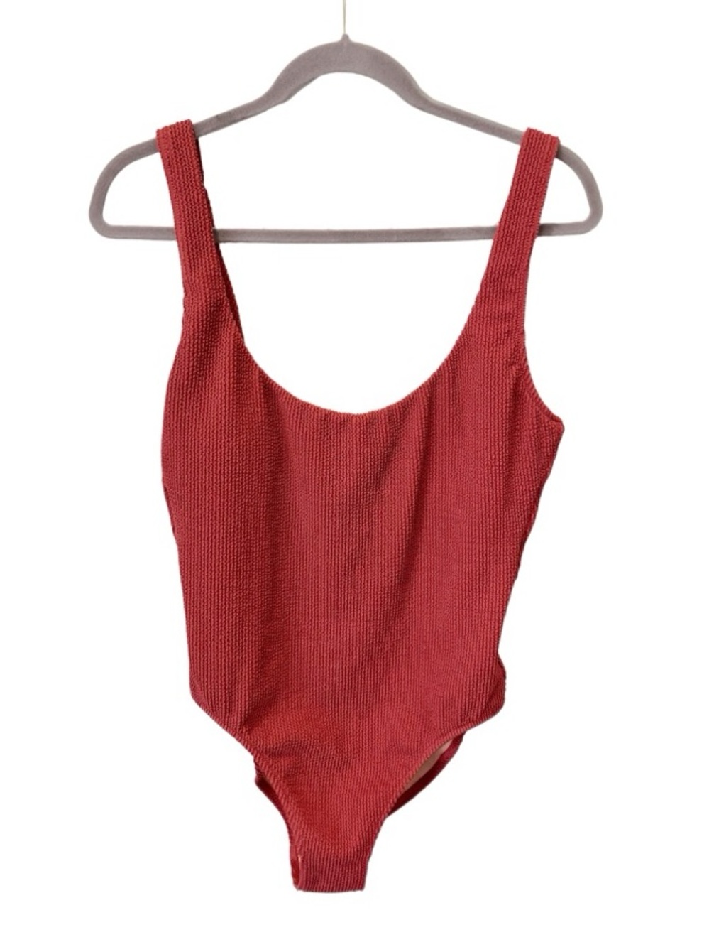 J. Crew Scrunchie Classic Scoop Neck One Piece Swimsuit Chimney Red Size 12